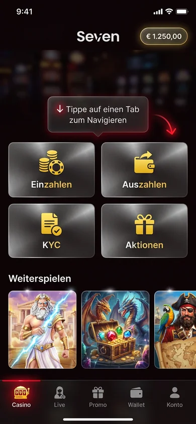 Die Seven App nutzen — Login & Navigation – Seven